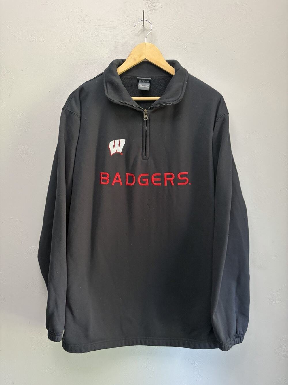 Vintage Pro Edge Wisconsin Badgers Pullover Sweatshirt Mens L (0073)